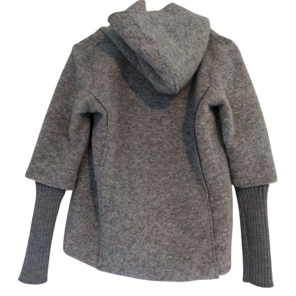 Marisa & Marie Car Coat Wool Blend Brushed Woven Grey Made In Italy Small - Picture 3 of 10